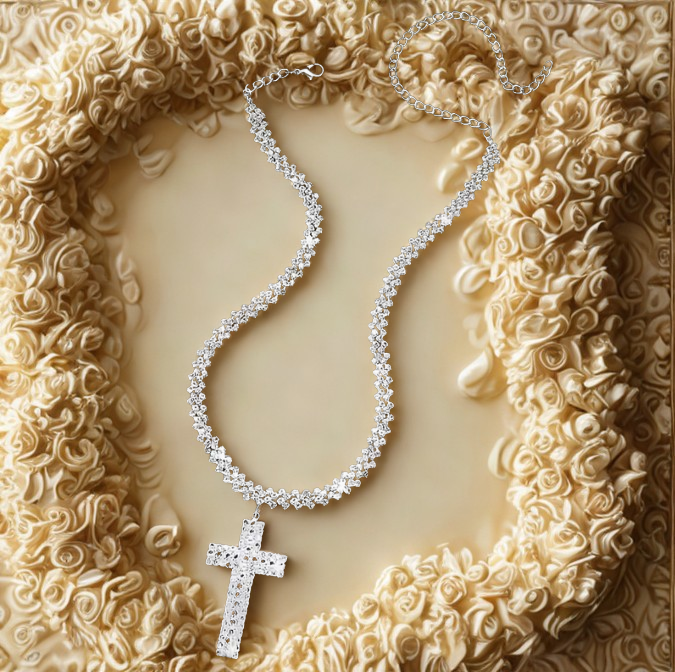 Radiant Devotion Cross Pendant Necklace