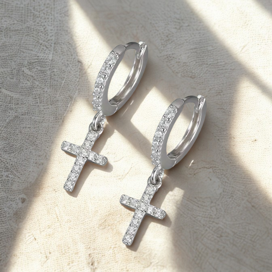 Grace & Glory Dangle Cross Earrings