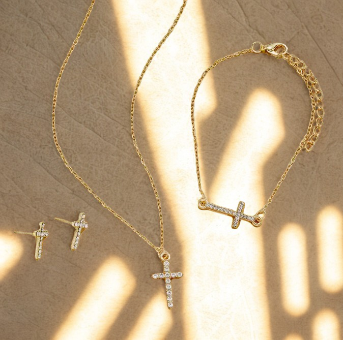 Divine Light Jewelry 4-Piece Cross Set