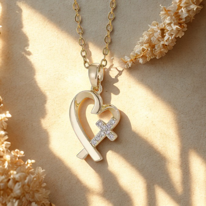 Cross in My Heart Faith Pendant Necklace