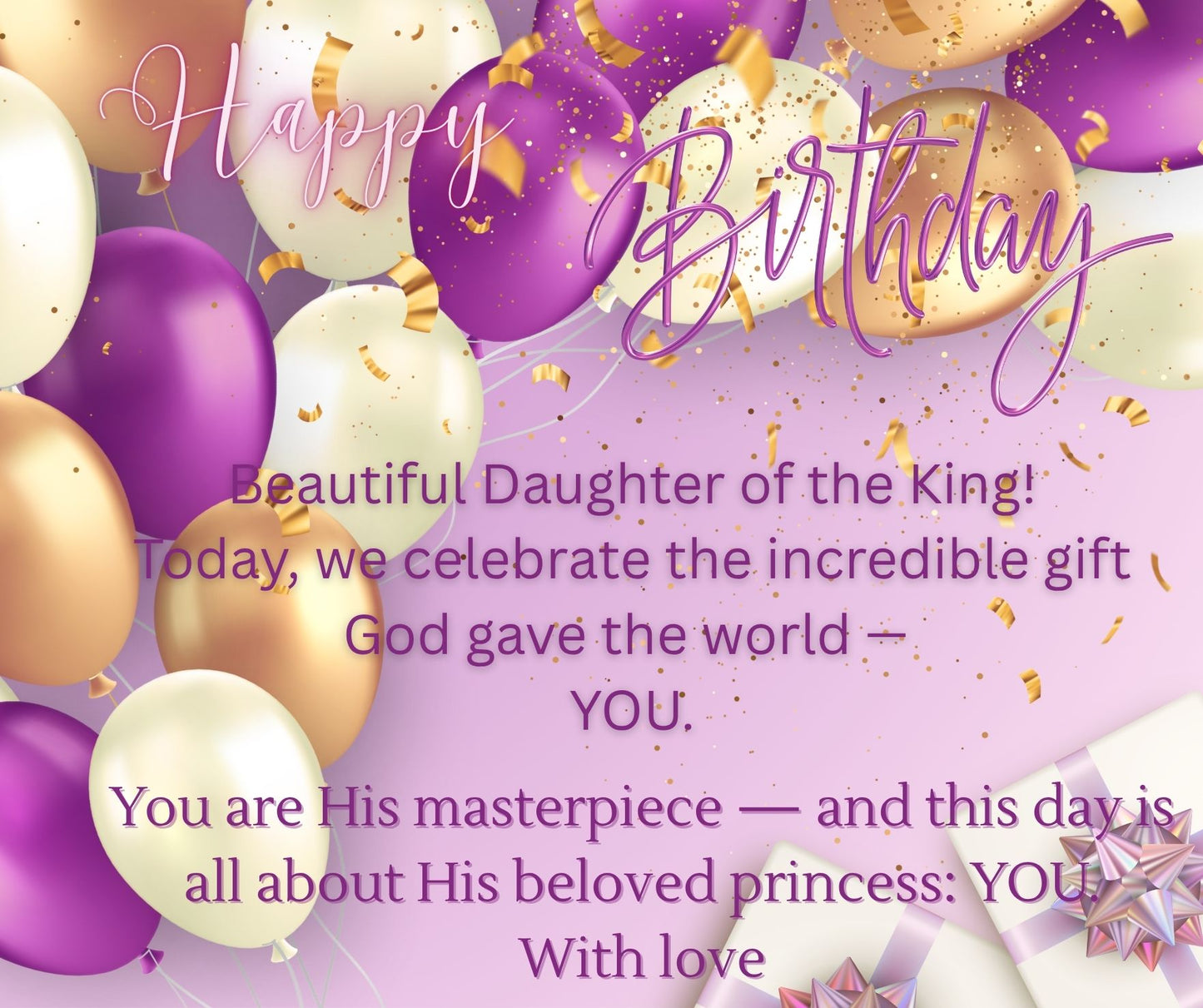 King's Daughter Jewels Happy Birthday Gift Voucher Purple