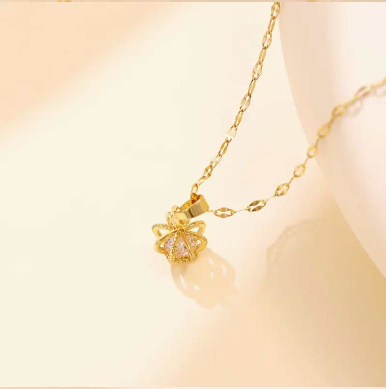 God’s Princess Golden Crown Pendant Necklace