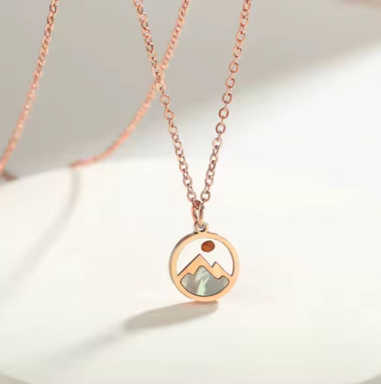Mustard Seed Faith Mountain Circle Pendant Necklace