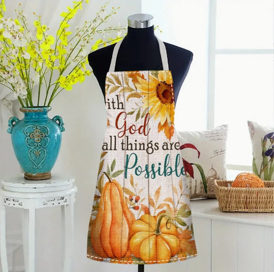 With God All Is Possible Apron