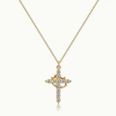 Crowned by God Rotating Crown Charm Necklace