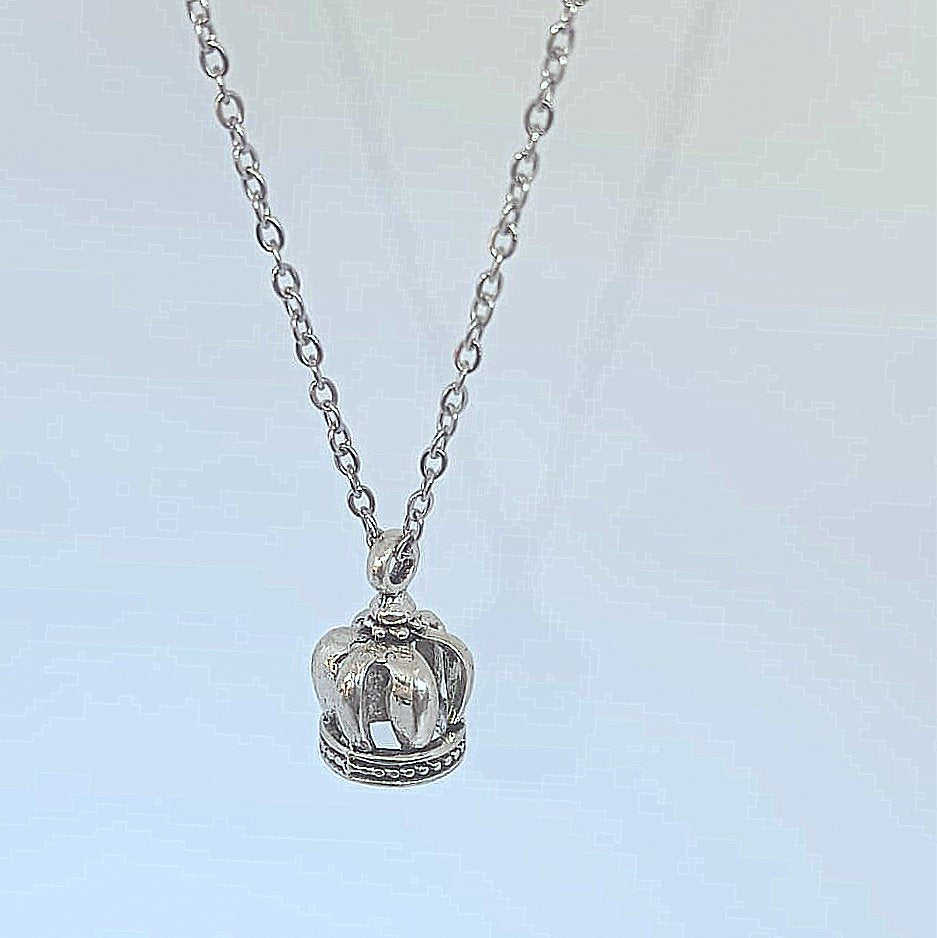 God’s Vintage Princess Silver Crown Pendant Chain