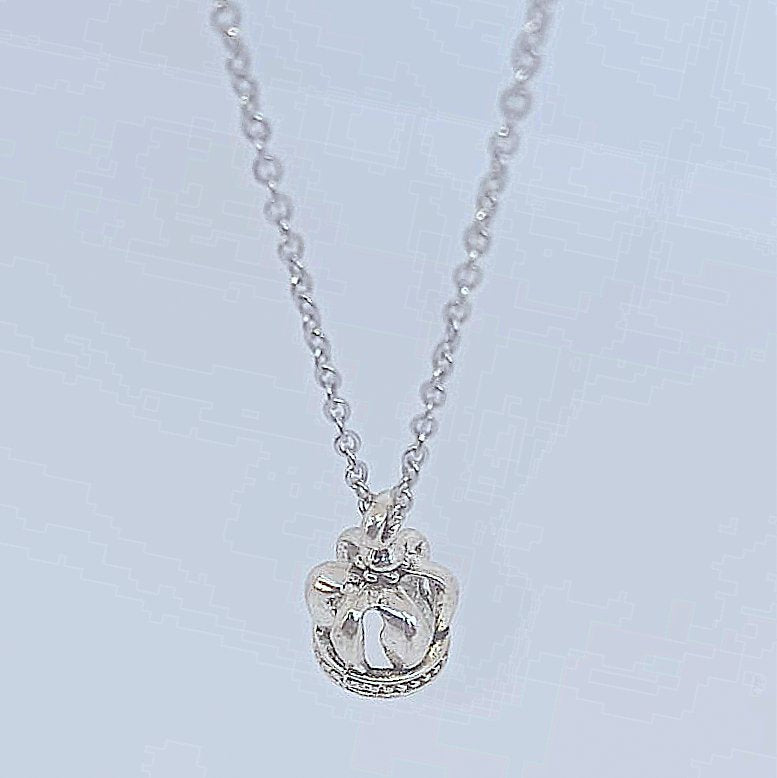 God’s Vintage Princess Silver Crown Pendant Chain