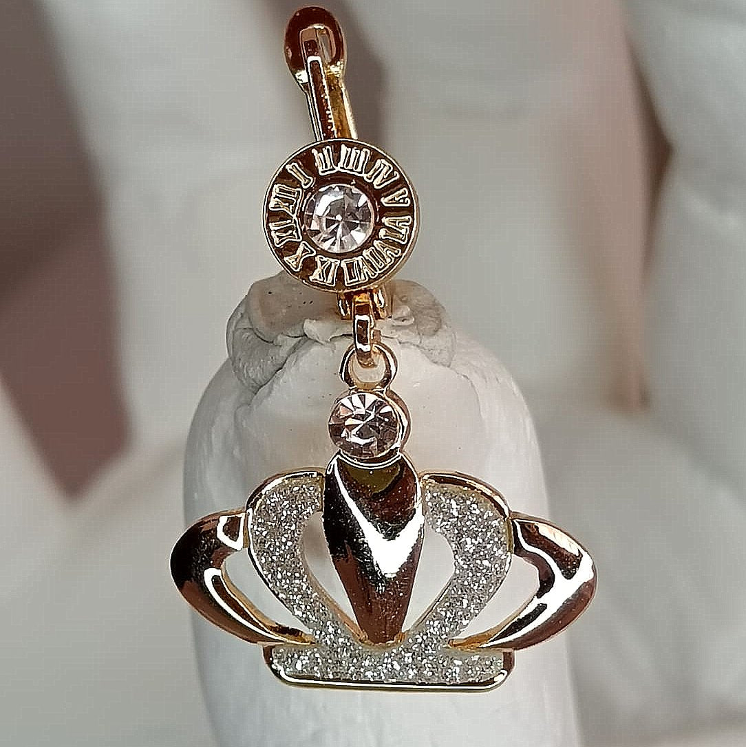 God's Princess Crowned in Rose Gold Charm Earrings