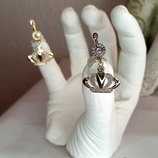 God's Princess Crowned in Rose Gold Charm Earrings