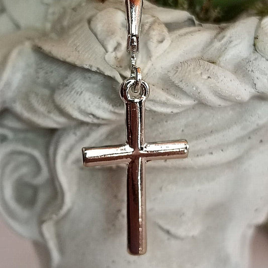 Plain But Powerful Cross Earrings
