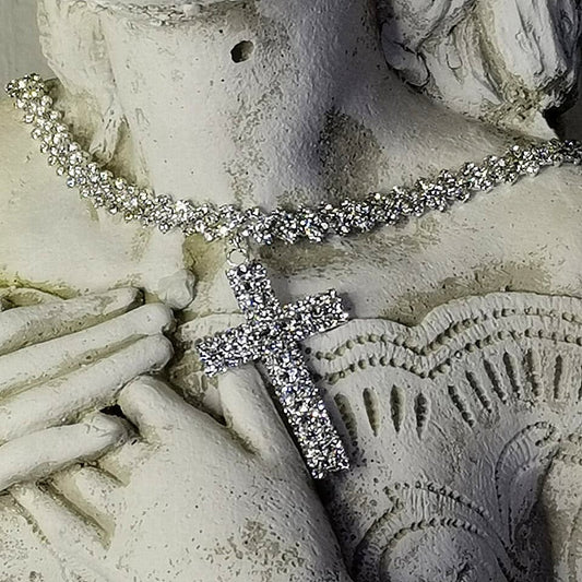 Radiant Devotion Cross Pendant Necklace