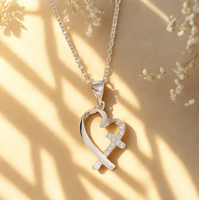 Cross in My Heart Faith Pendant Necklace