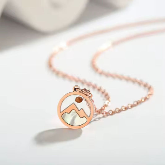 Mustard Seed Faith Mountain Circle Pendant Necklace