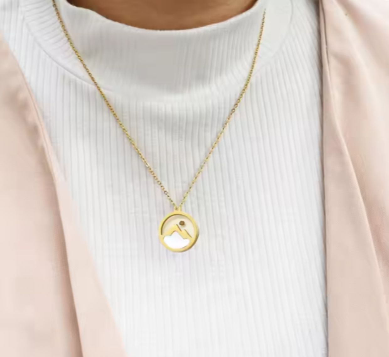 Mustard Seed Faith Mountain Circle Pendant Necklace