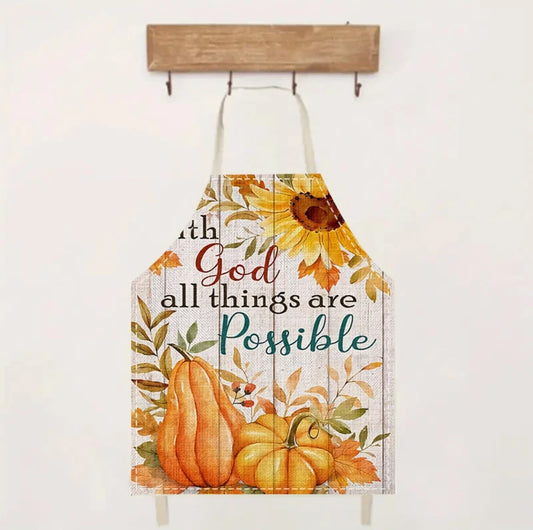 With God All Is Possible Apron