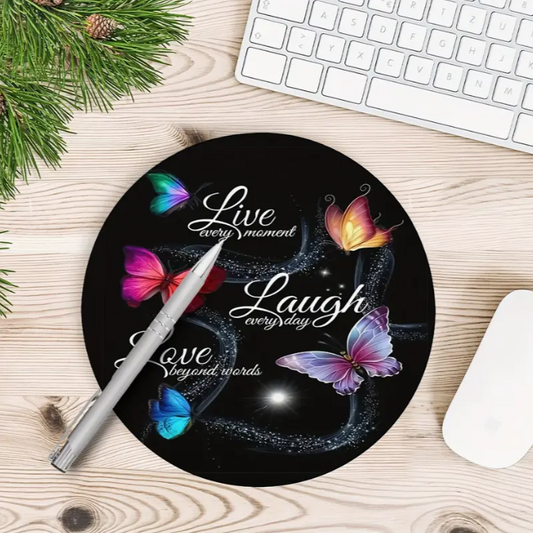 Butterfly Grace Personalized Round Mouse Pad