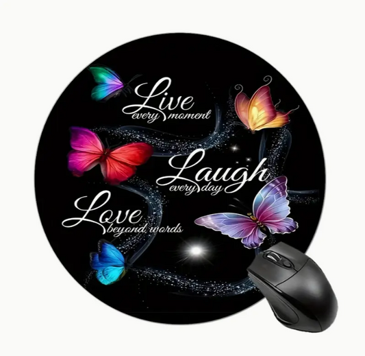 Butterfly Grace Personalized Round Mouse Pad