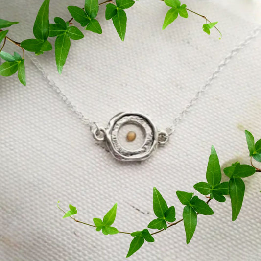 Elegant Mustard Seed Pendant Necklace