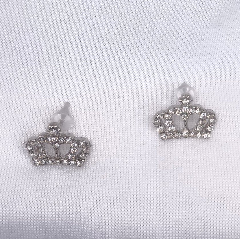 God’s Princess Silver Crown Stud Earrings