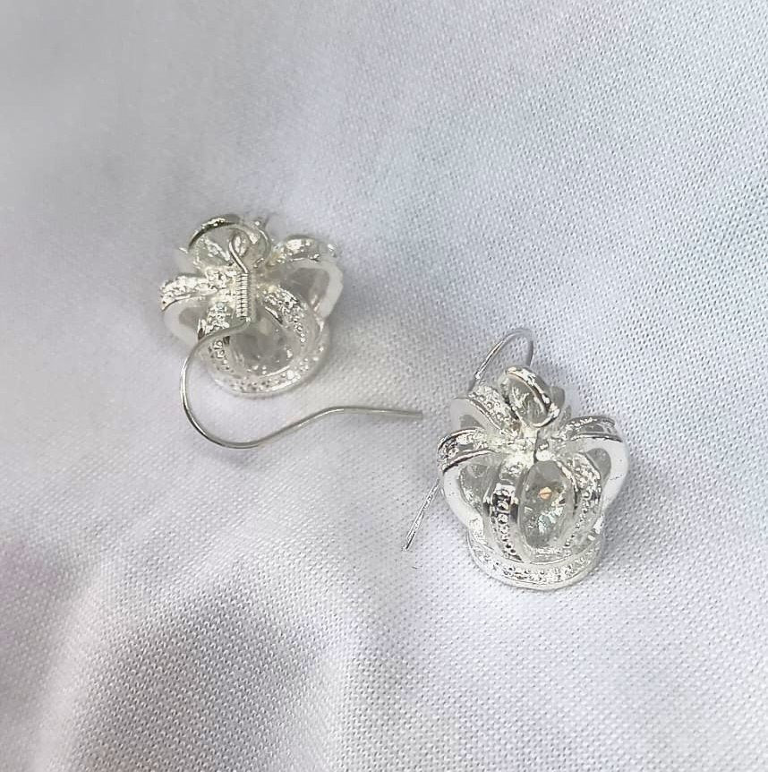 God’s Vintage Princess Silver Crown Dangle Earrings
