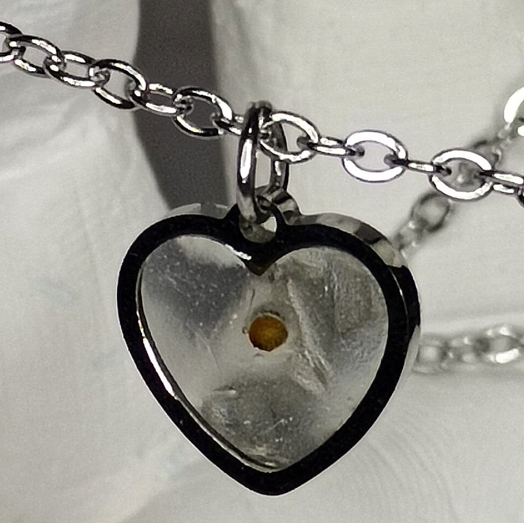 Faith Like a Mustard Seed Engraved Bar & Heart Pendant Necklace