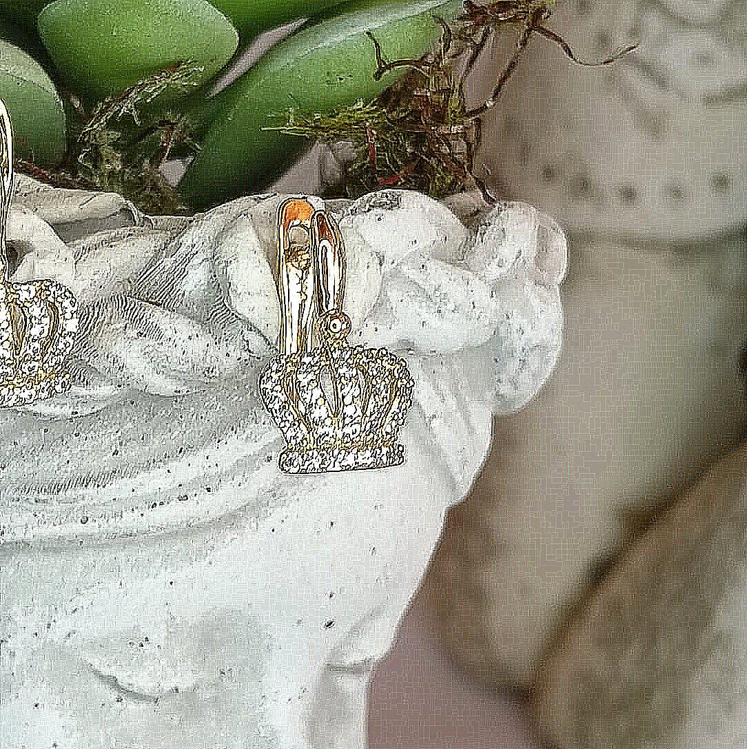 God's Princess Crowned in Gold Charm Earrings