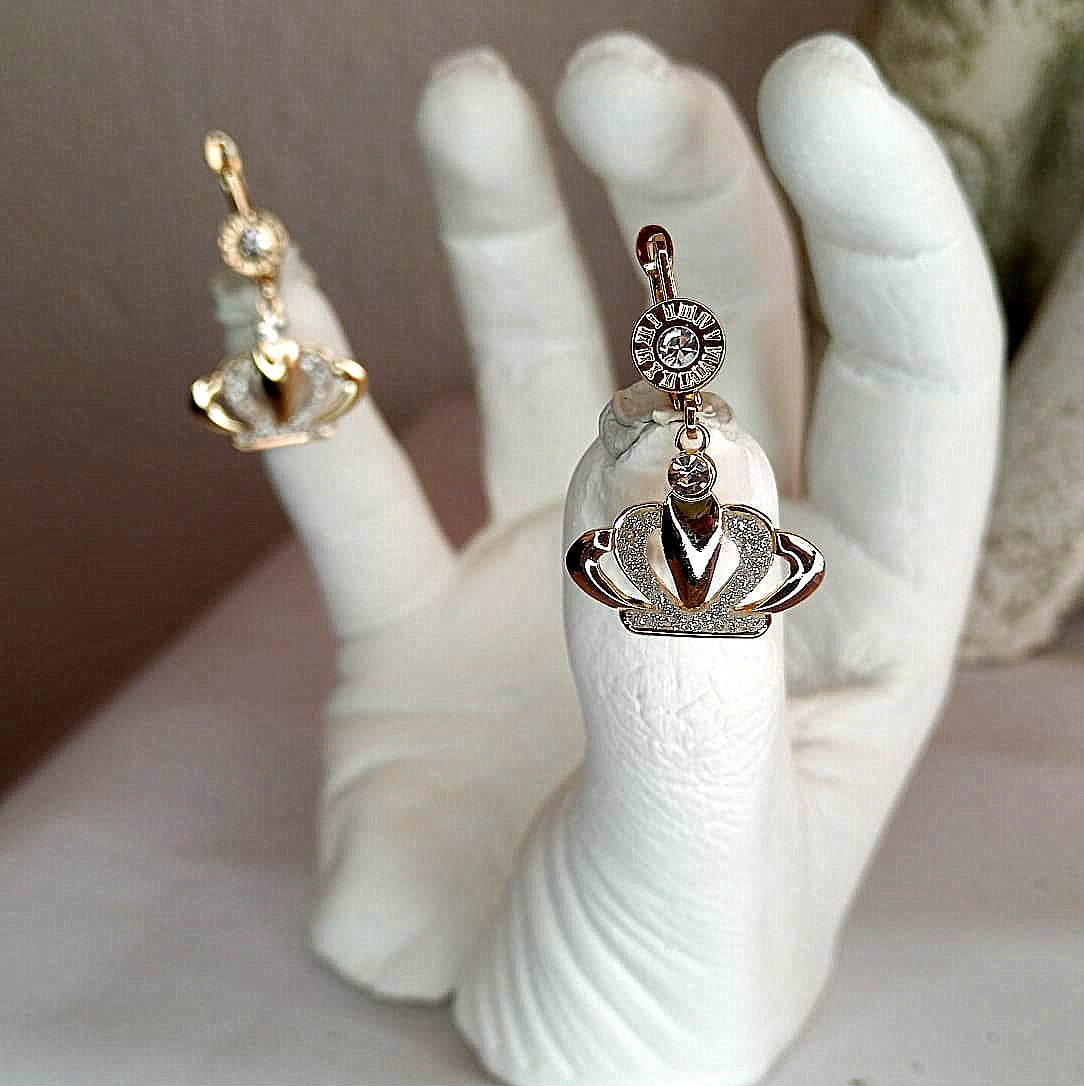 God's Princess Crowned in Rose Gold Charm Earrings