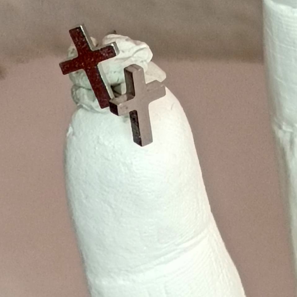 Tiny but Everlasting Light Cross Stud Earrings