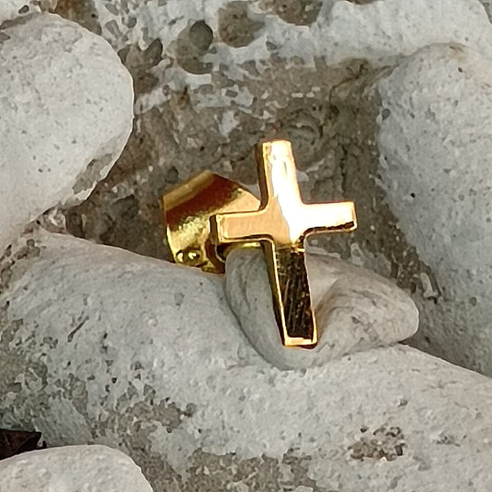 Tiny but Everlasting Light Cross Stud Earrings