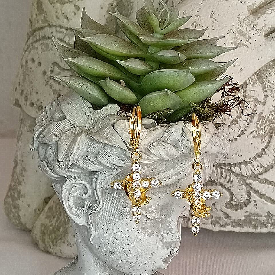 Crowned by God Rotating Crown Charm Earrings