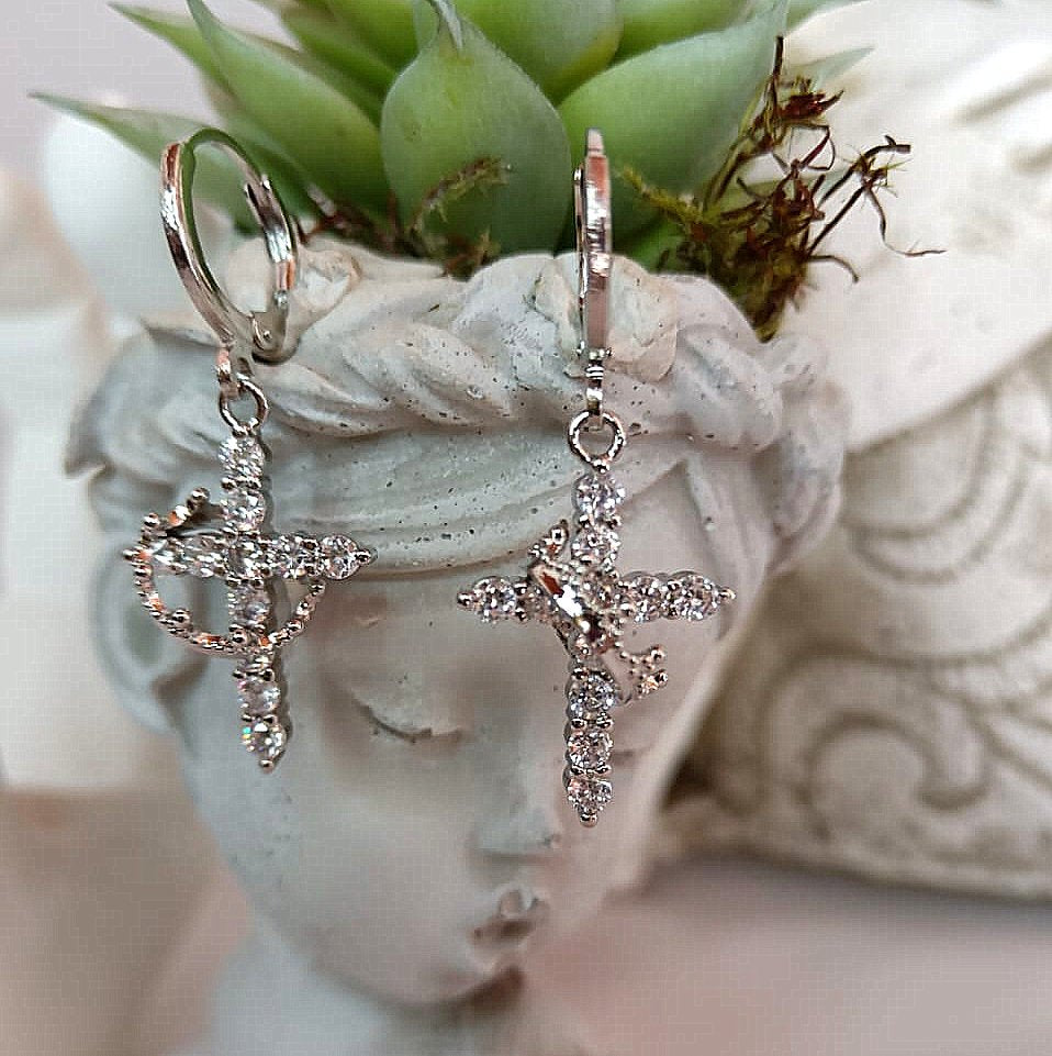 Crowned by God Rotating Crown Charm Earrings