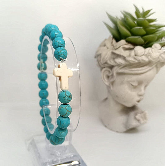 Still & Strong Turquoise Cross Bracelet
