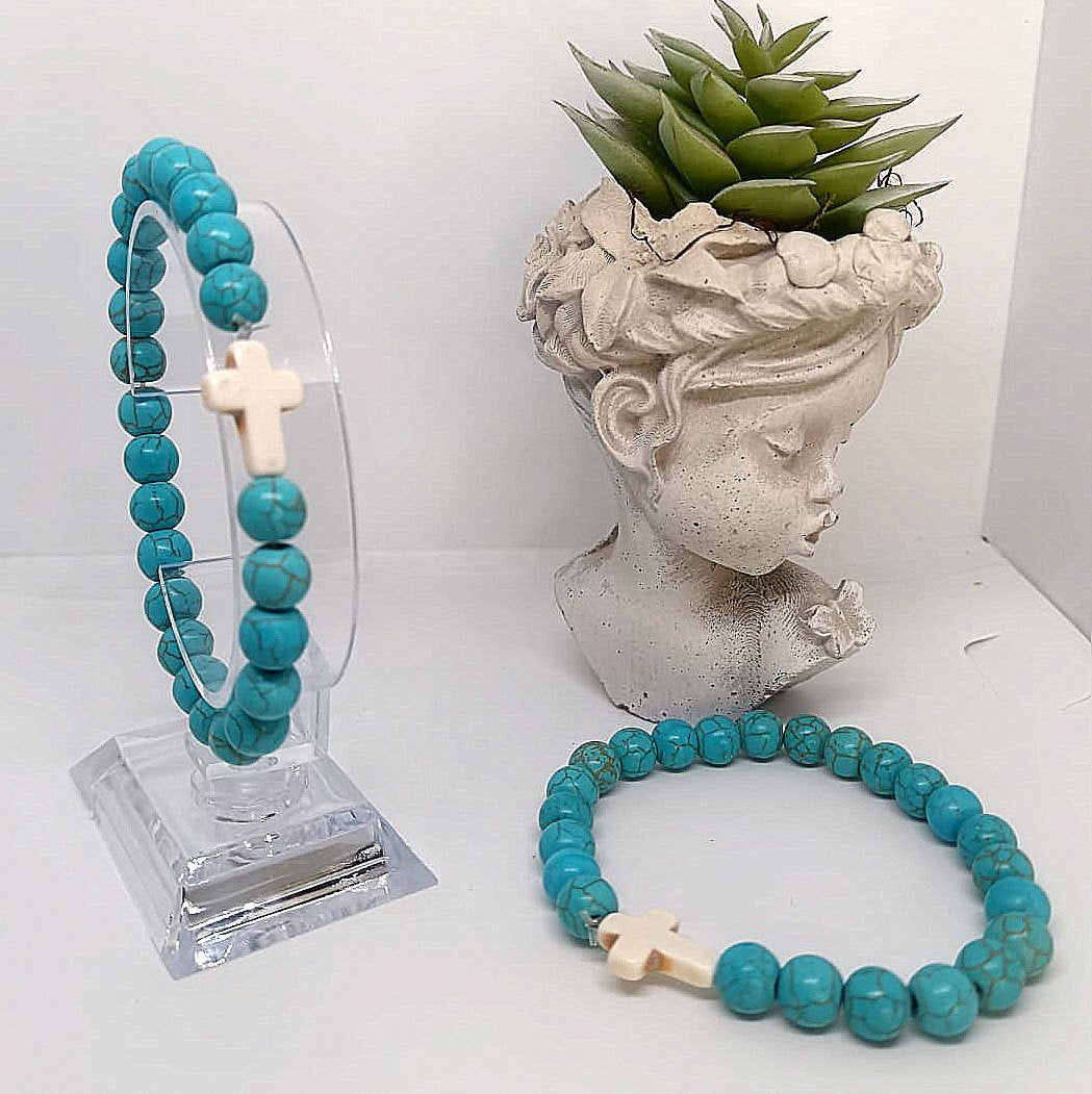 Still & Strong Turquoise Cross Bracelet