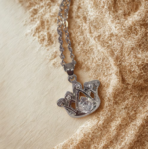 God’s Princess Silver Crown Pendant Necklace with Cubic Zirconia
